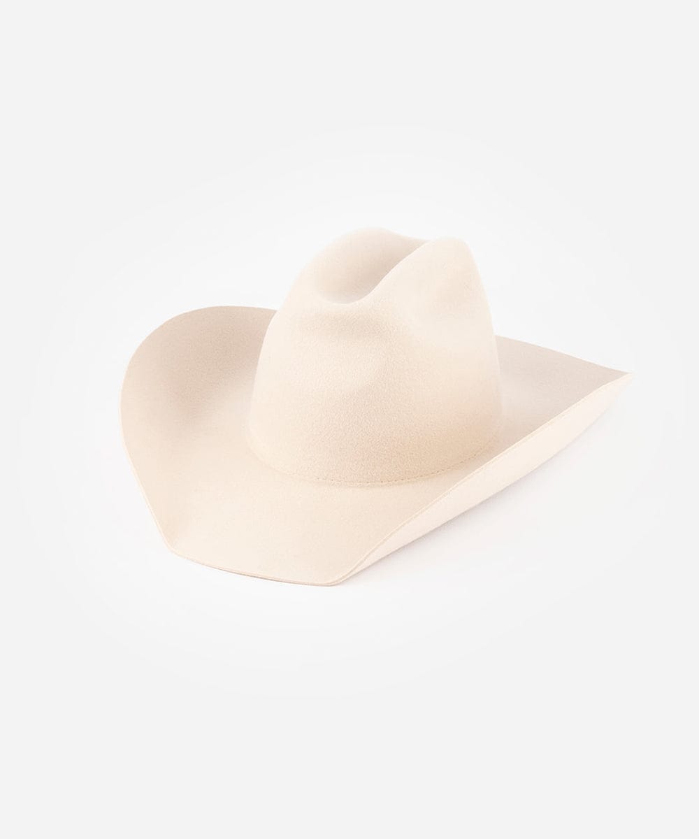 Beige cowboy hat on a white background #color_cream