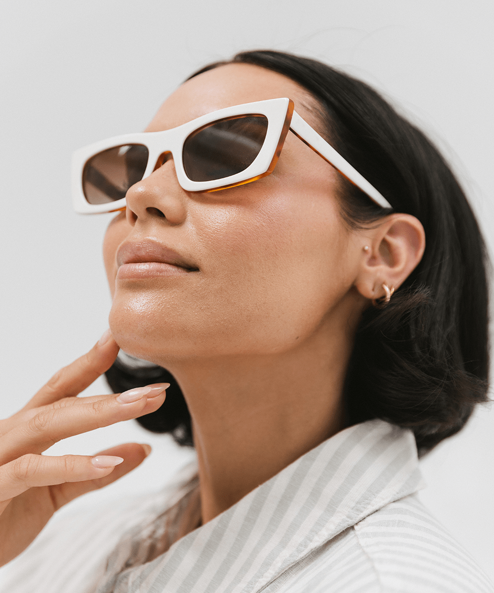 Jackie Rectangle Sunglasses - GIGI PIP #color_white tortoise