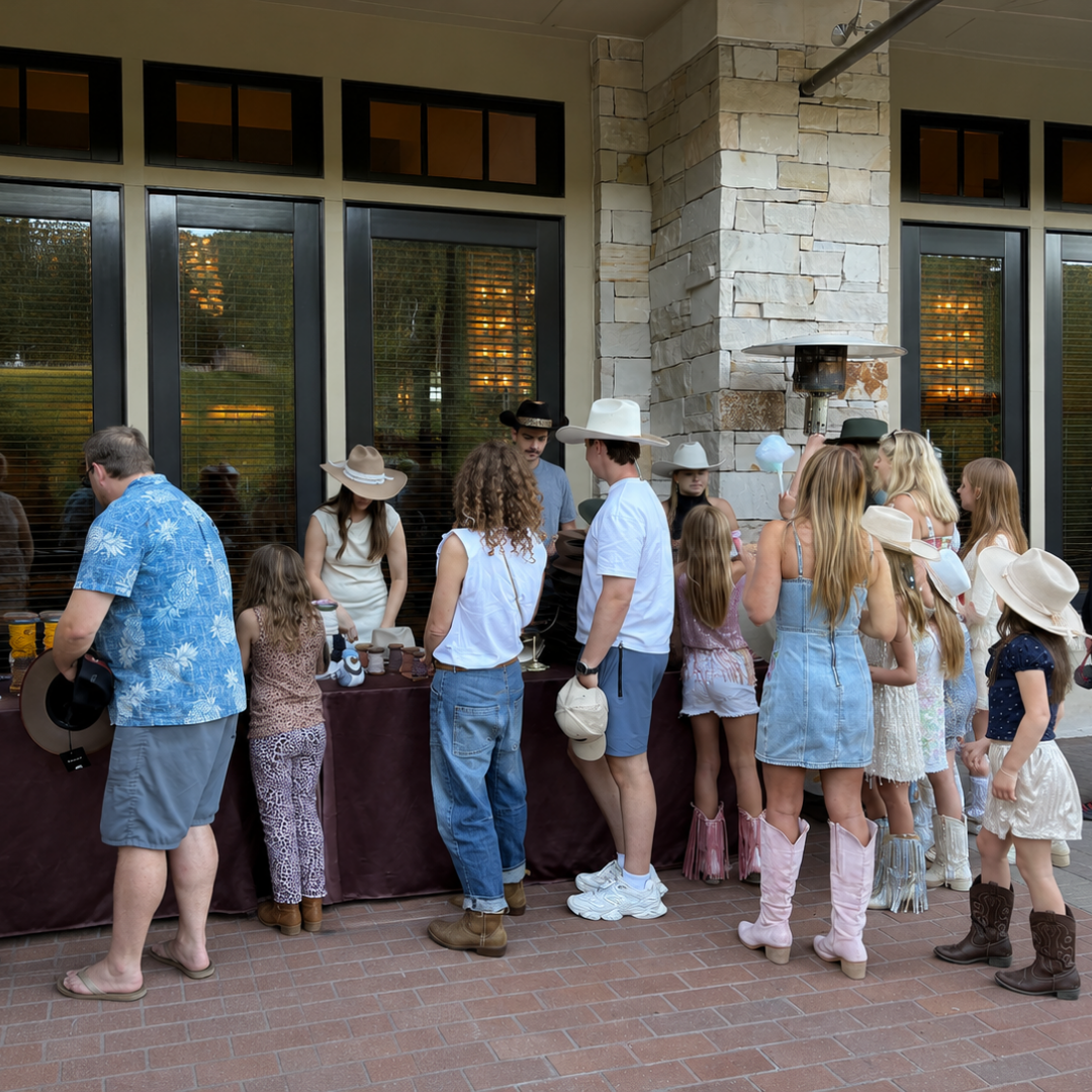 Welcome Party with a Custom Hat Bar for Alpha Schools in Montage Dear Valley