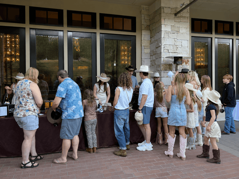 Welcome Party with a Custom Hat Bar for Alpha Schools in Montage Dear Valley