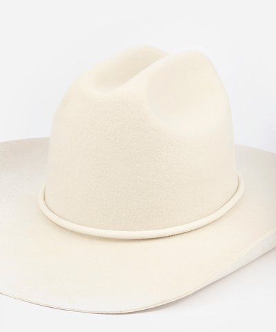 White wide-brimmed hat on a white background #color_off white