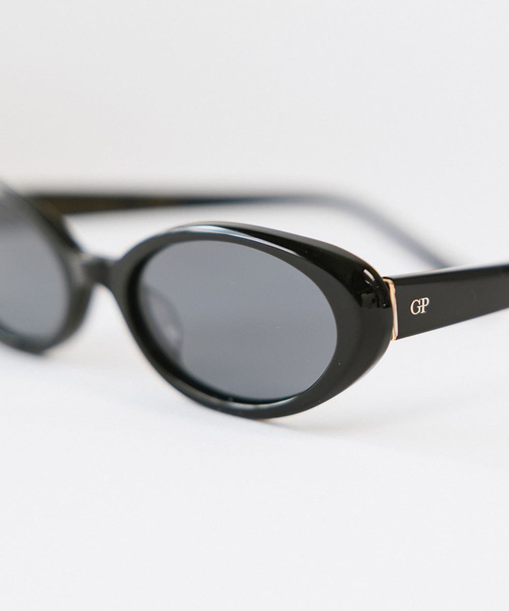 Close up image of black sunglasses on a white background #color_black