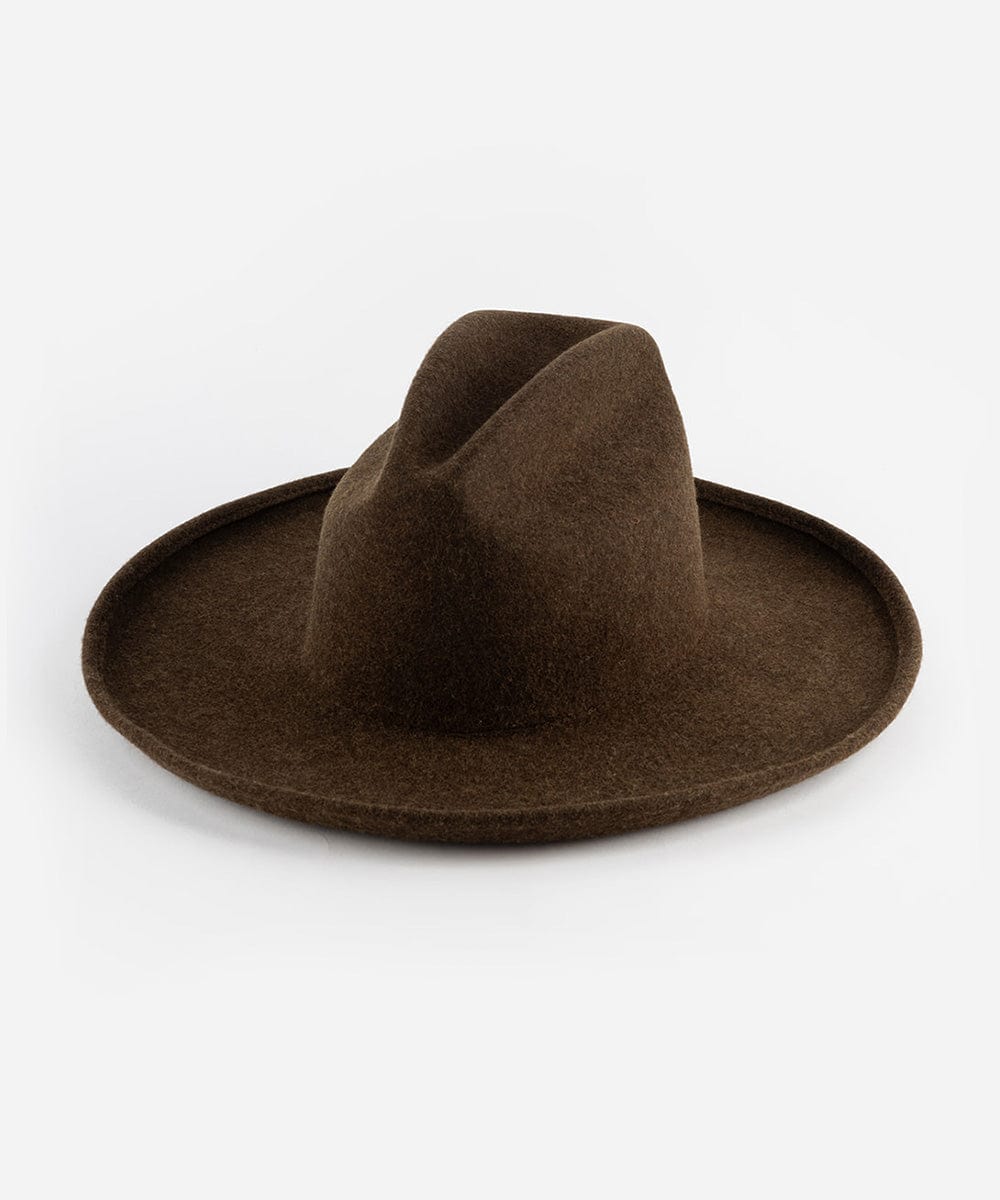 A mix brown colored western hat with a pencil brim and a tall crown, made of Australian wool. #color_mix brown