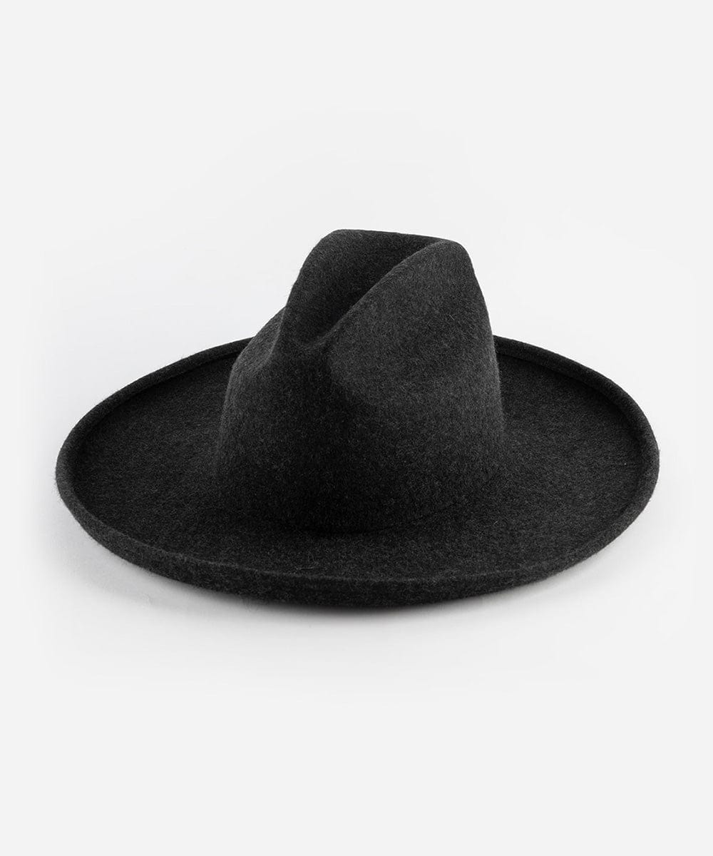 A mix charcoal colored western hat with a pencil brim and a tall crown, made of Australian wool. #color_mix charcoal