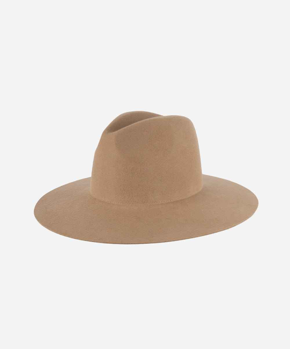 A tan wide brim hat on a white background #color_tan