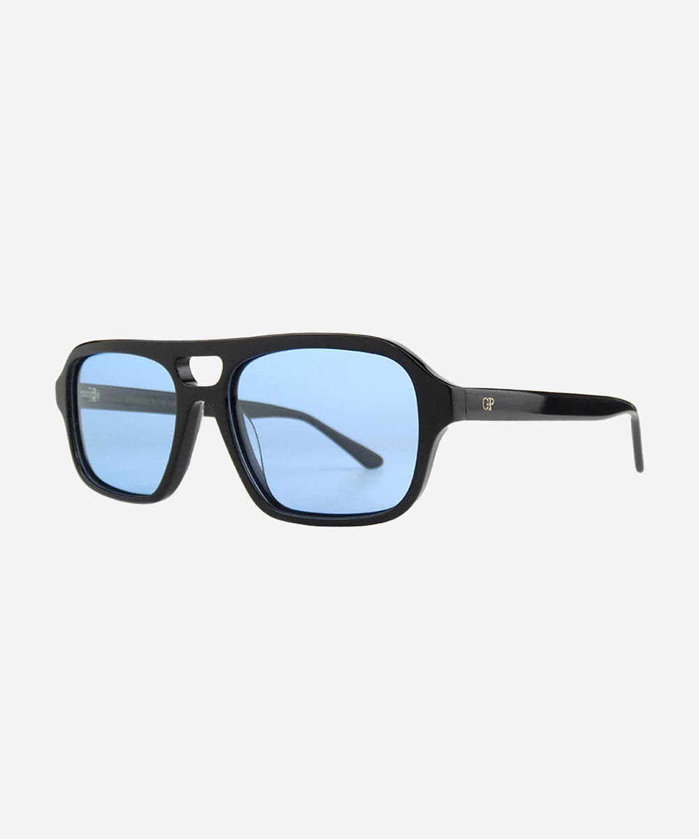 Black aviator sunglasses on a white background #color_black