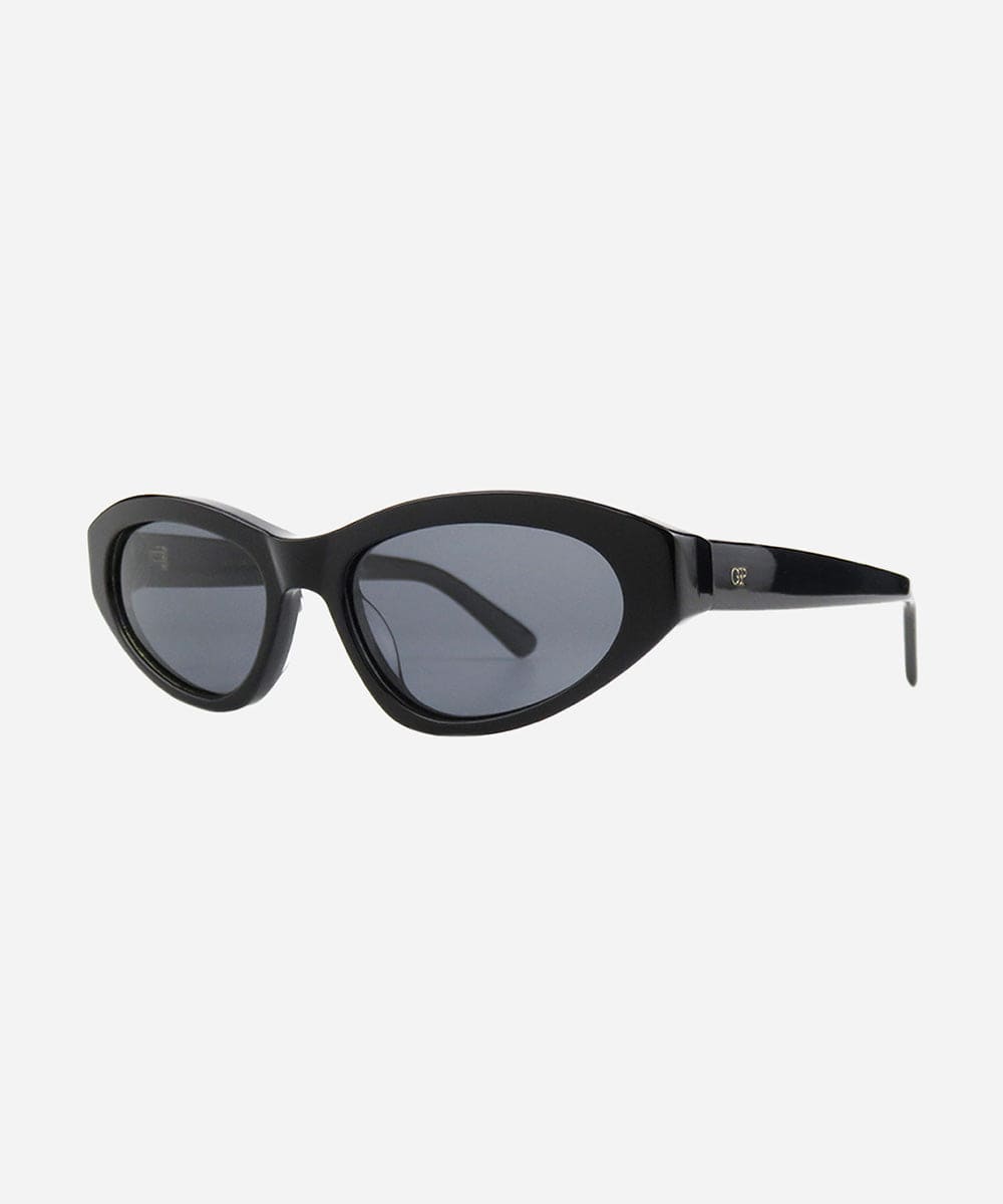 Black colored cat eye sunglasses on a white background #color_black
