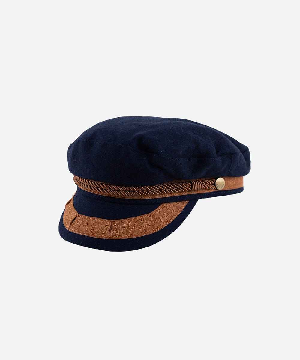 A navy and gold colored lieutenant cap on a white background #color_navy